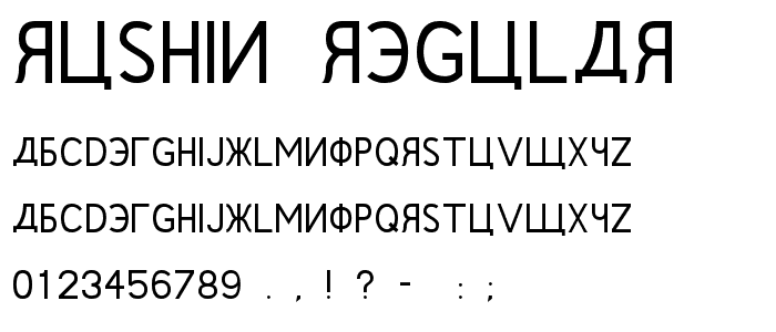 Rushin Regular font